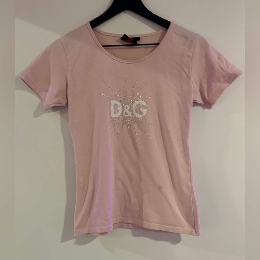 Baby Pink Dolce & Gabbana Y2K Rhinestone Top